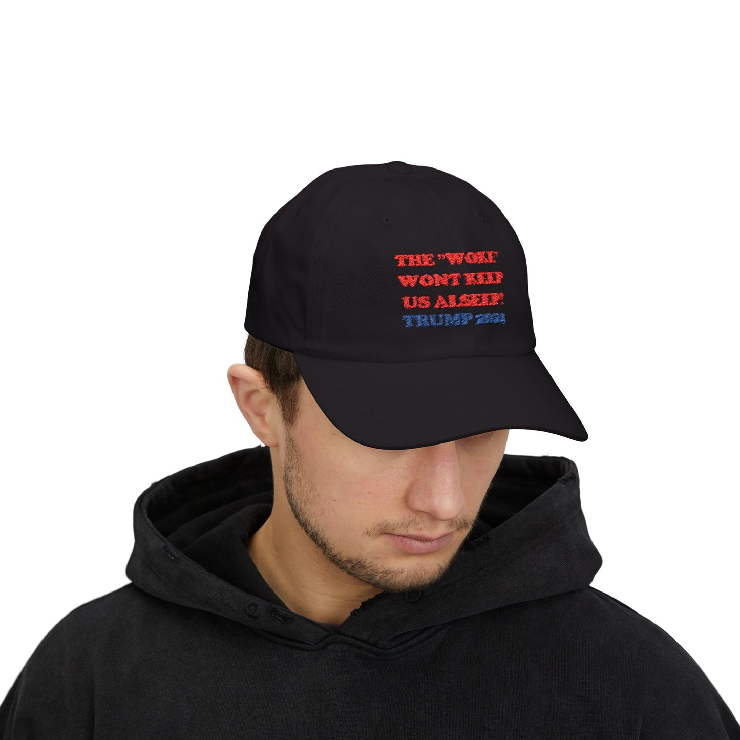 Patriotic Dad Cap - 'THE WOKE' WON'T KEEP US ASLEEP! | Trump 2024 Hat