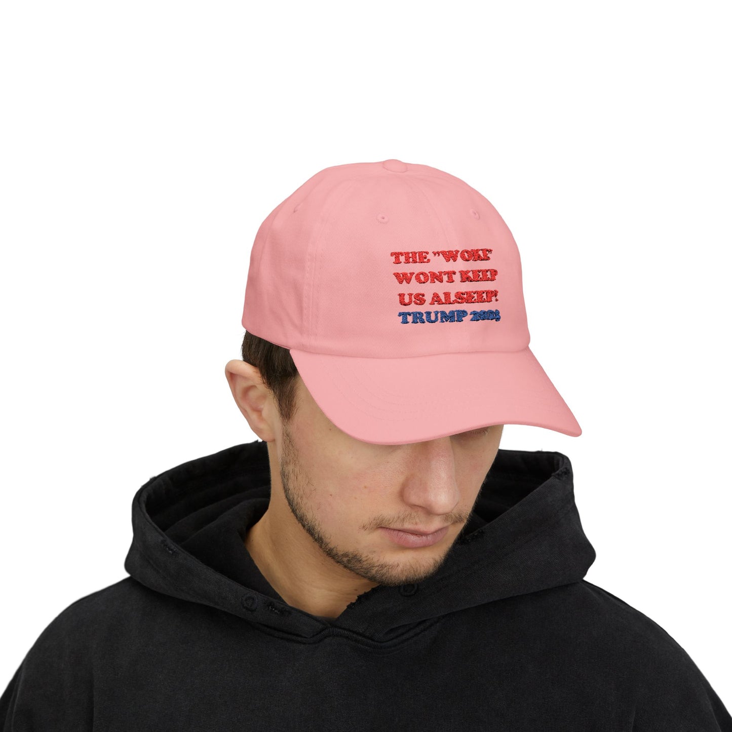 Patriotic Dad Cap - 'THE WOKE' WON'T KEEP US ASLEEP! | Trump 2024 Hat