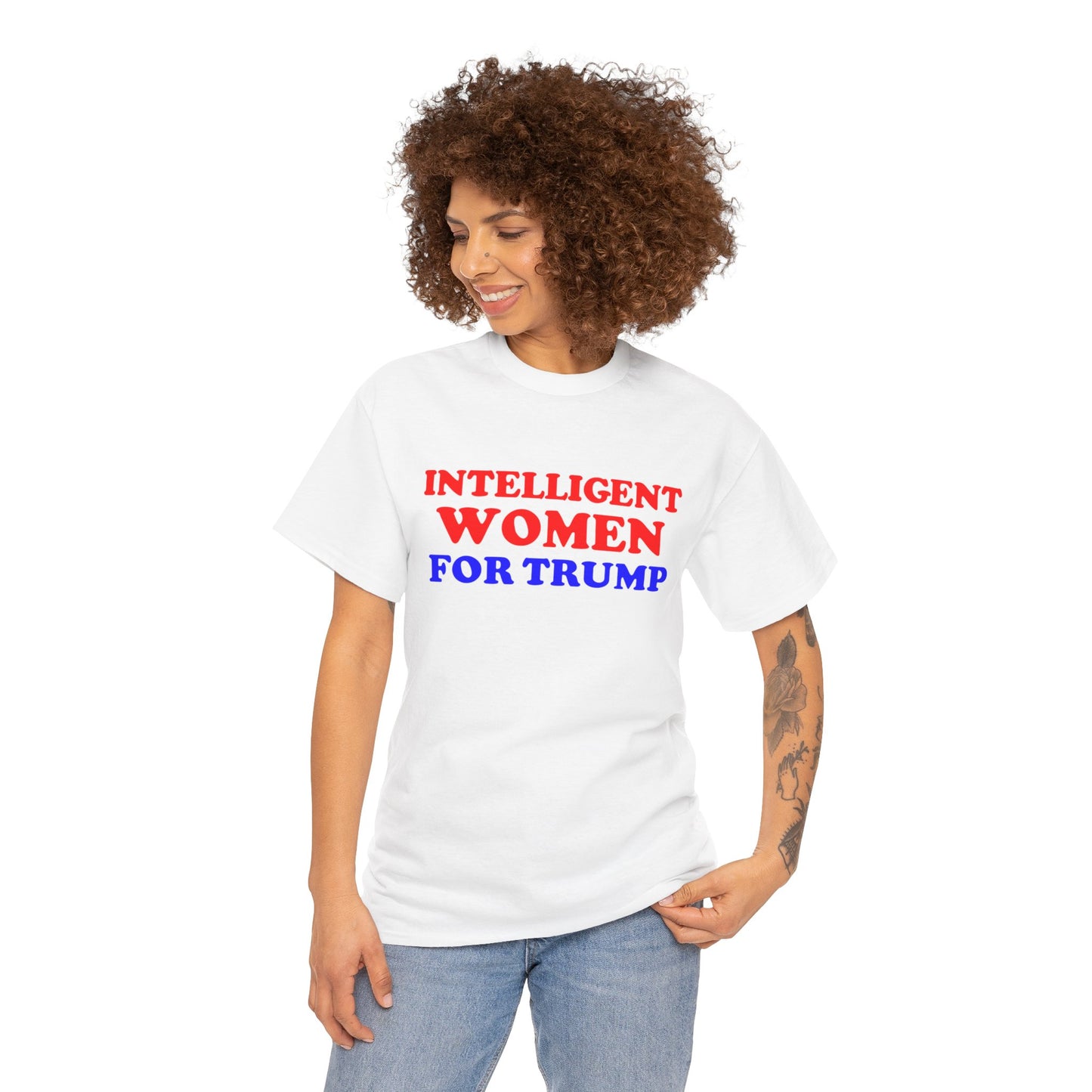 Intelligent Women for Trump Unisex Heavy Cotton Tee - Political Statement T-Shirt